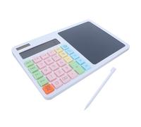 AMUSLESUR Calculatrice Silencieuse Grand Écran Abs Blanc 12 Chiffres avec Tablette D'écriture Solaire Intégrée pour Fournitures Scolaires et Bureau