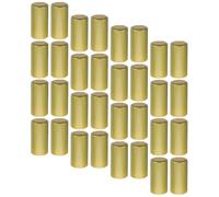 AMUSLESUR Capsules Thermorétractables Bouchons Élégants pour Sceller et Décorer Le Vin Lot de 50 en PVC Or Diamètre 30mm Hauteur 60mm pour Bouteille de Vin Rouge