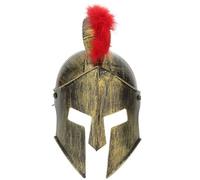 AMUSLESUR Casque de Guerrier en Plastique Doré, Chapeau de Fête Viking, Accessoire de Déguisement Cosplay Médiéval pour Carnaval, Bal Masqué et Halloween, Casque Chevalier Réaliste Léger