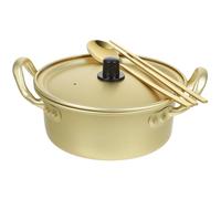 AMUSLESUR Casserole Aluminium Antiadhésive pour Ramen Coréen avec Poignée Ergonomique Marmite à Nouilles pour Cuisine Maison et Restaurant