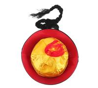 AMUSLESUR Chapeau Traditionnel Asiatique en Feutre Léger et Confortable Tresses, Style Empereur Chinois pour Carnaval et Fête, Accessoire Cosplay Authentique