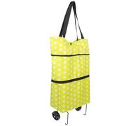 AMUSLESUR Chariot Tissu roulettes à Courses de Portable Pliable Oxford Vert, Paquet Réutilisable Poignée Télescopique pour Marché