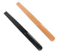 AMUSLESUR Chausse-pied Long en Bois Massif 2pcs Portable Surface Lisse, Accessoire Pratique pour Chaussures à Domicile