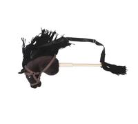 AMUSLESUR Cheval en Peluche sur Bâton en Bois Léger et Noir pour Garçon et Filles, pour Spectacles Scolaires et Jeux D'imagination en Maternelle