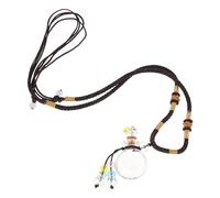 AMUSLESUR Collier Pendentif Aromathérapie en Verre Blanc, Diffuseur D’huiles Essentielles, Pendentif Flacon Léger Chaîne Tressée, Bijou Décoratif Fait Main, Accessoire Bien-être Femme