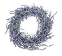 AMUSLESUR Couronne Suspendue Lavande Artificielle Décor Murale Rustique pour Porte et Fenêtre Ambiance Naturelle Poétique