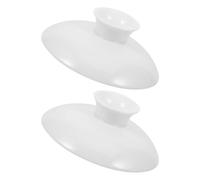 AMUSLESUR Couvercles de Tasse à Thé Compatibles Universellement en Céramique Blanche Lot de 2 Résistants la Chaleur pour Restaurant et Hôtel