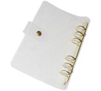 AMUSLESUR Couverture de Classeur A6 Transparente en Pvc Pailleté Doré, Liant Métallique 6 Anneaux pour Agenda et Carnet de Voyage, Protège-cahier Léger et Résistant pour Organisation