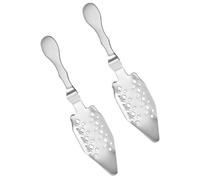 AMUSLESUR Cuillère à Absinthe en Acier Inoxydable 304 Résistante la Rouille, Lot de 2 Pièces Filtre Multifonction Adaptée aux Verres à Absinthe Argentés