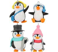 AMUSLESUR Décor d'aquarium de Dessin animé 2 pièces Pingouin Flottant en PVC, Ornement Compact pour Aquarium à Poissons Plusieurs Styles