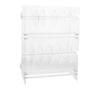 AMUSLESUR Distributeur D’autocollants en Rouleau Acrylique 2 Niveaux 6 Compartiments