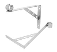 AMUSLESUR Équerre d'angle Robuste en Acier Inoxydable Argenté, Support Mural Triangulaire 2pcs, Design Moderne et Simple pour Optimisation D'espace Petits Balcons et Living Space