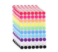 AMUSLESUR Étiquettes Adhésives à Pastilles Rondes Colorées Faciles à Utiliser et Pratiques Autocollants de Classification par Couleur, 1400 Pièces en 20 Feuilles pour Bureau ou École