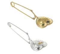 AMUSLESUR Filtres à Thé Facile à Nettoyer en Acier Inoxydable Lot de 2 Forme Cœur avec Poignée Accessoires Créatifs pour Infusion de Thé pour Maison et Tea Party