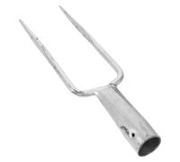 AMUSLESUR Fourche Robuste à Deux Dents en Acier Forgé Finition Résistante la Rouille, Outil de Jardin D'extérieur pour Aérer Le Sol Compost