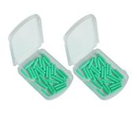 AMUSLESUR Kit de 60 Flotteurs en Silicone de U Connecteurs, Boîte Étanche Compacte, Accessoires pour Pêche la Truite en Étang ou Rivière, Matériel Sensible