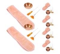 AMUSLESUR Kit pour Soins du Visage Professionnel Outils Multifonctions en Acier Inoxydable et Nylon, Bol pour Masque Facial et Bandeau en Corail pour Spa et Salons de Beauté
