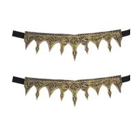 AMUSLESUR Lot de 2 Couronnes Royales Médiévales en Pu pour Hommes, Couronnes Décoratives Dorées, Légères et Confortables, pour Fêtes et Mariages
