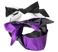 AMUSLESUR Lot de 2 Masques de Sommeil en Satin Léger et Respirant, Cache-œil Ajustable, Dimensions Standard, Couleurs Noir Violet et Noir Blanc, pour Voyage, Sieste et