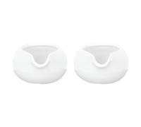 AMUSLESUR Lot de 2 Pichets à Lait en Céramique Blanc Crème, Pots à Sauce Ronds Cuisine Domestique et Restauration, Contenants Polyvalents pour Miel, Café, Sauces et Vinaigrettes,