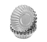 AMUSLESUR Lot de 20 Moules à Tarte en Tôle Argentée, Antiadhésifs et Faciles à Nettoyer, pour Pudding et Soufflé, Moules à Pâtisserie Solide