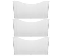 AMUSLESUR Lot de 3 Porte-Documents Muraux Transparents en Abs, Rangement Vertical Polyvalent pour Bureaux et Salles de ixation Murale Pratique