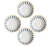 AMUSLESUR Lot de 4 Assiettes à Sauce Soja en Céramique Blanche, Plat à Condiments Rond Pratique pour Buffet et Restaurant Hot Pot, pour Sauces et Snacks