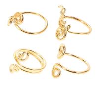 AMUSLESUR Lot de 4 Bagues d'Orteils en Zircon Ajustables, Dorées, Bijoux de Pied pour Femmes, pour Vacances la Plage