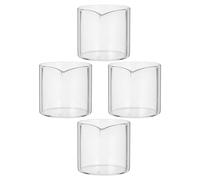 AMUSLESUR Lot de 4 Petits Pots en Verre 110 Ml pour Sirop et Lait, Usage Bar à Café et Service à Table