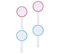 AMUSLESUR Lot de 4 Tableaux Effaçables à Sec Portables 10x20 Cm en Panneau Rigide, Mini Tableau Blanc Pratique pour Vote et Score, Cercles Bleus et Rouges, Surface Effaçable, Usage Bureau