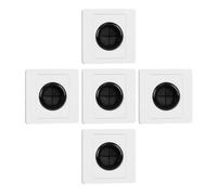 AMUSLESUR Lot de 5 Plaques Cache Fils Murales en Plastique Passe-Câble et Joint Caoutchouc 31 MM pour Passage Câble Bureau et Mur TV