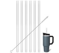 AMUSLESUR Lot de 6 Set de Set de Pailles Réutilisables en Silicone Transparent avec Brosse de Nettoyage, Compatibles Boissons Froides et Jus, pour Maison et Restaurants, Multi-usages