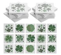 AMUSLESUR Lot de 72 Set de Set de Autocollants Trèfle Saint-patrick en Pvc Peau-friendly pour Fête et Carnaval, Motifs Beaux et Adorables Adaptés aux Garçon et Filles