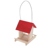 AMUSLESUR Mangeoire à Oiseaux Extérieure en Bois Toit Imperméable et Installation Suspendue Facile pour Mésanges et Geais Bleus sur Patio et Jardin