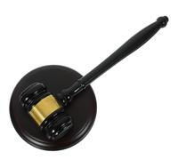 AMUSLESUR Marteau de Juge en Bois 2 Pièces Socle, Maillet pour Vente aux Enchères et Tribunal, Accessoire de Bureau pour Commissaire-priseur et Juge, Outil de Travail en Bois Robuste, Design