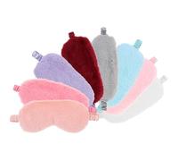 AMUSLESUR Masques Yeux Confortable et Anti-lumière en Peluche Douce Lot de 8 Soulage le Gonflement des Yeux Joues Couleur Aléatoire Voyage Conférences