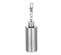AMUSLESUR Mini-flasque Portable en Acier Inoxydable 2 Oz Porte-clés, Design Compact Cylindrique Argenté, pour Diverses Occasions et Voyages