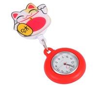 AMUSLESUR Montre d'Infirmière Portable en Acier Inoxydable Clip Silicone Montre de Poche Suspendue Adaptée aux Soins Médicaux Urgences