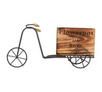 AMUSLESUR Ornement Vintage en Fer et Bois Inspiré d'un Vélo, Décoration de Salon Unique Fonction de Rangement, pour Étagères et Intérieur