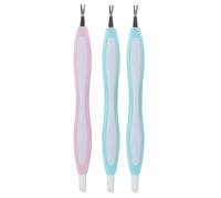 AMUSLESUR Outil de Manucure en Acier Inoxydable 3 Pièces Grattoir à Cuticules Fin pour Enlever la Peau Morte, Léger Usage Personnel et Nail Art Couleur Aléatoire