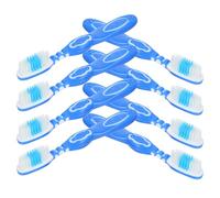 AMUSLESUR Pack de 10 Brosses à Dents Manuelles Courtes en Plastique Poignet Confortable, Design Compact et Poils en Nylon, pour Usage en Prison ou Église