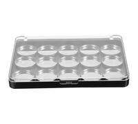 AMUSLESUR Palette de Fard à Paupières Vide Magnétique Noire 15 Compartiments Ronds, Légère et Réutilisable, Maquillage en Voyage des Femmes