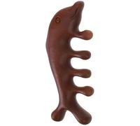 AMUSLESUR Peigne Large en Bois de Santal Doré de Dauphin, Masseur de Cheveux pour Massage du Cuir Chevelu, Outil Pratique pour Soins à Domicile et Moments de Bien-