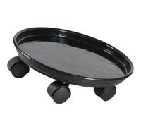 AMUSLESUR Plastique Base avec Roues Noire de Jardinière Roulante | Protège le Sol de L’usure, Usage Intérieur et Extérieur, Limite Débordement Eau et Terre, Réutilisable