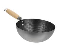 AMUSLESUR Poêle à Frire en Acier Inoxydable Structure Nid D'abeille, Facile à Nettoyer, pour Grill et Barbecue, Wok Pratique Cuisine Quotidienne