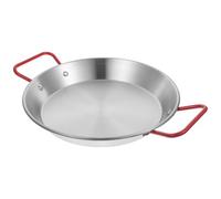 AMUSLESUR Poêle à Paella Acier Inoxydable 28 CM, Poêle Plate à Induction Poignée Amovible, Cuisine Coréenne et Repas Maison