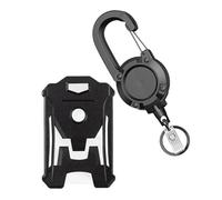 AMUSLESUR Porte-badge Nominatif Robuste en Abs et Pc, Titulaire de Carte Sécurisé et Pratique pour Usage Quotidien et Diverses Occasions, 1 Set Élégant Noir