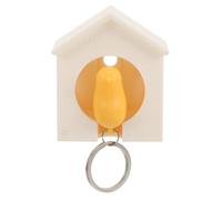 AMUSLESUR Porte-clés Nichoir avec Oiseau Jaune en Abs, Support Adhésif avec Sifflet D'alarme, Rentrée Scolaire des Garçon et Filles