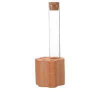AMUSLESUR Pot Commémoratif en Verre avec Base en Bois pour Poils de Chat et Moustaches, Contenant Décoratif avec Bouchon pour Souvenir Animalier à Domicile