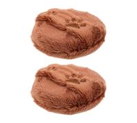 AMUSLESUR Poudriers Ronds en Peluche Polyester, Lot de 2, Design Brodé Mignon Cartoon, Libération Uniforme de Poudre, Hygiénique pour Usage Quotidien